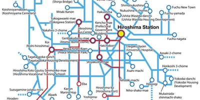 Zemljevid hirošime prevoz